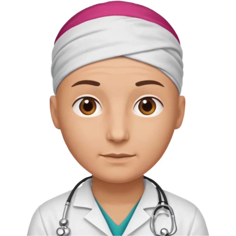 bald doctor with head bandanna emoji