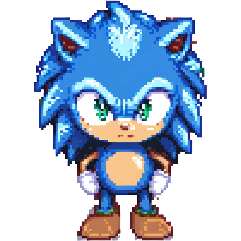 Sonic the Hedgehog with a sad expression emoji