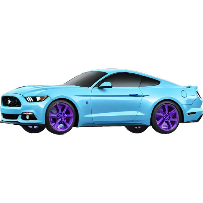 2017 ford mustang light blue with purple wheels emoji