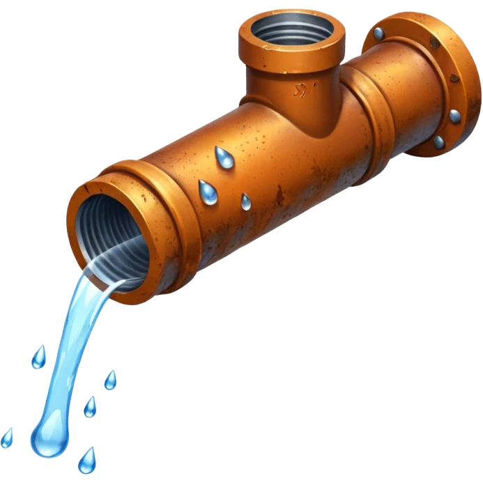 sewer steel pipe with leaking water  emoji