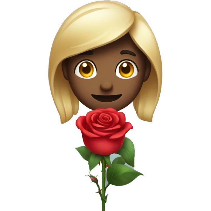 Smirking holding rose emoji emoji