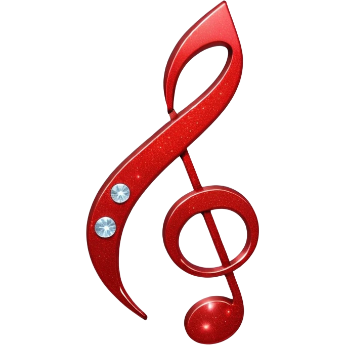 red glitter music note emoji