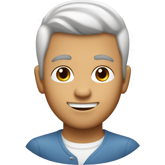 Un chico con pelo chino café,de color de piel blanco  emoji
