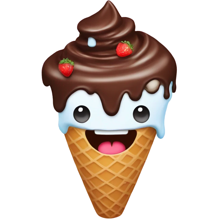 Ice cream with face emoji