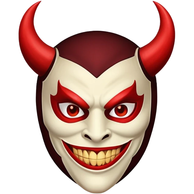 masked man, evil, devil smile emoji
