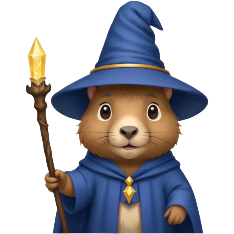 Cute baby capybara wizard emoji