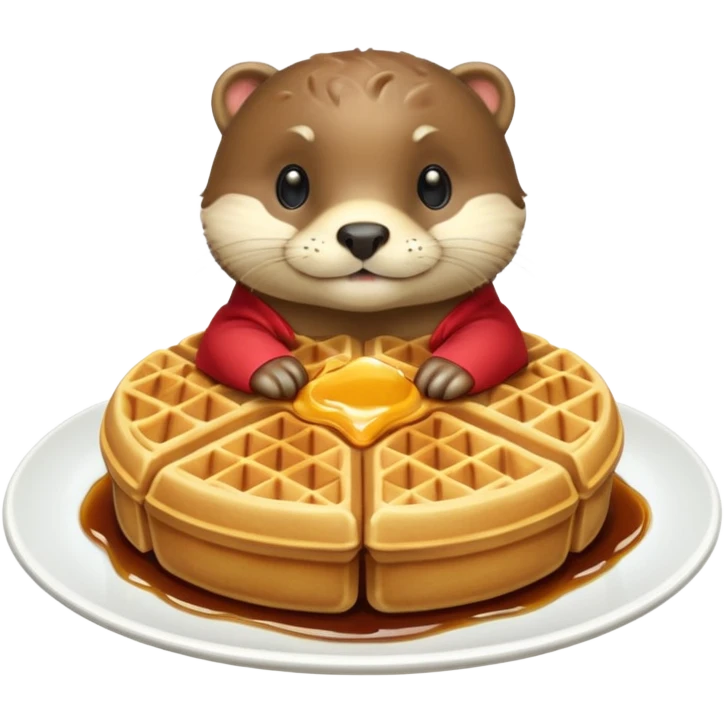 otter shaped waffle emoji
