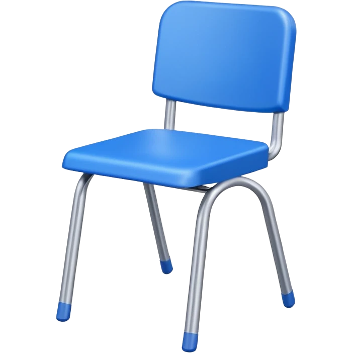 blue school plastic chair with arrow pointing away emoji