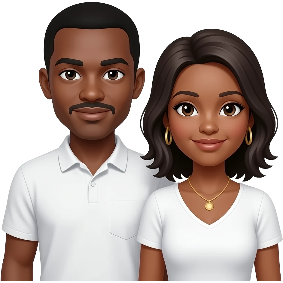 add two BLACK couples wearing white make both of them black emoji