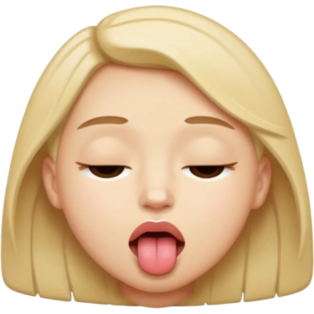 Eyes tightly closed like 😵 and tongue out like 😝 emoji