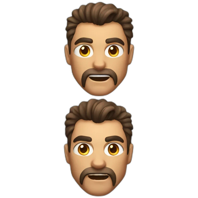 musclé-au-cheveux-bruns-tête d'animal-démon emoji