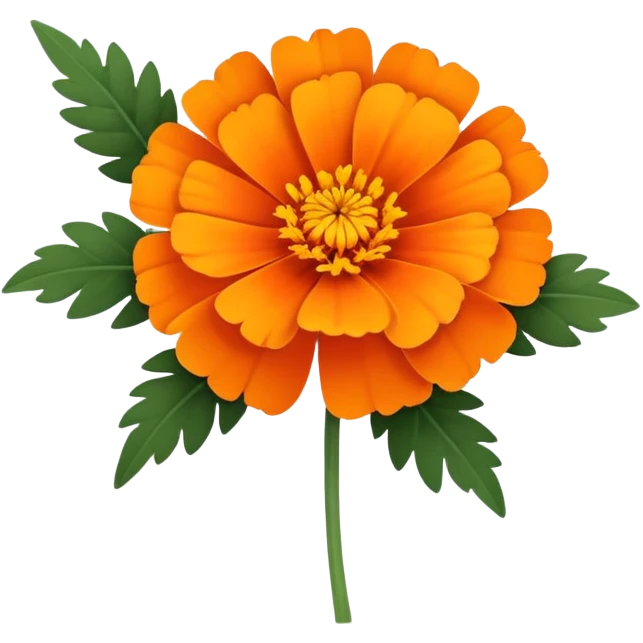 cempasúchil flower, Mexican marigold, bright orange with layered petals emoji