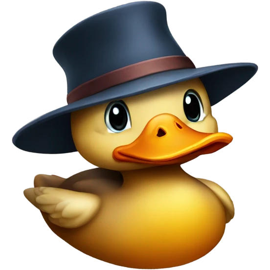 duck with a hat emoji