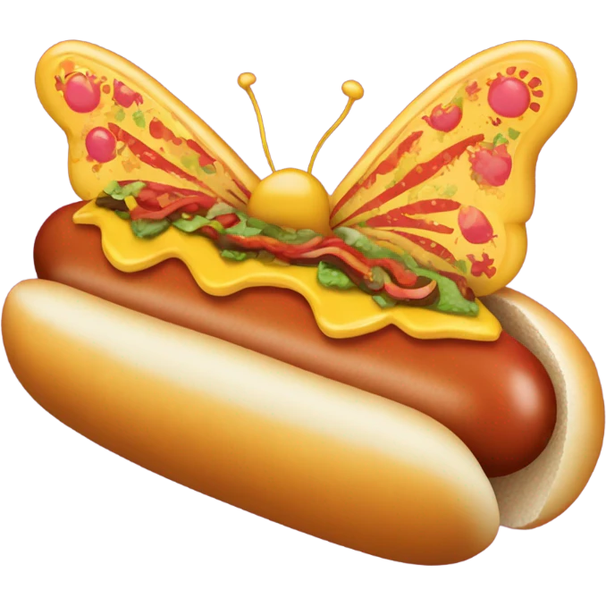 Butterflies hotdog emoji