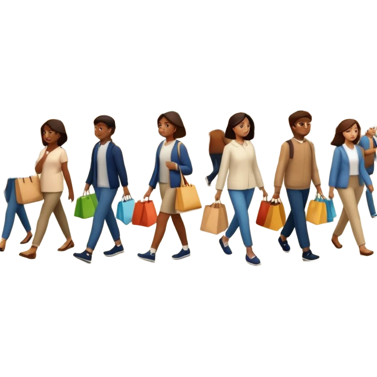 city street with many people random walking emoji