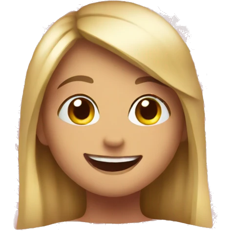 Happy girl emoji with hearts emoji