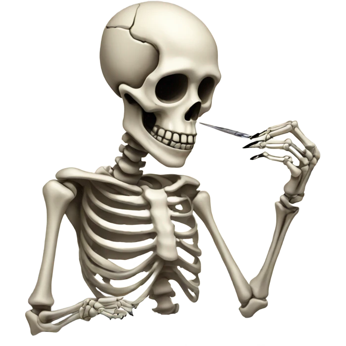 Skeleton painting its nails  emoji