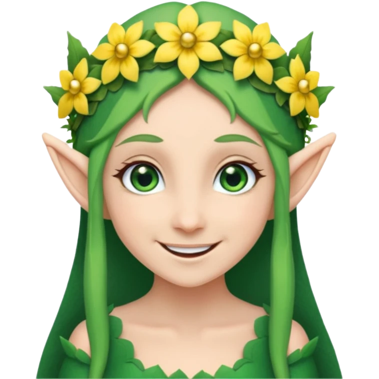 elf with flower crown emoji