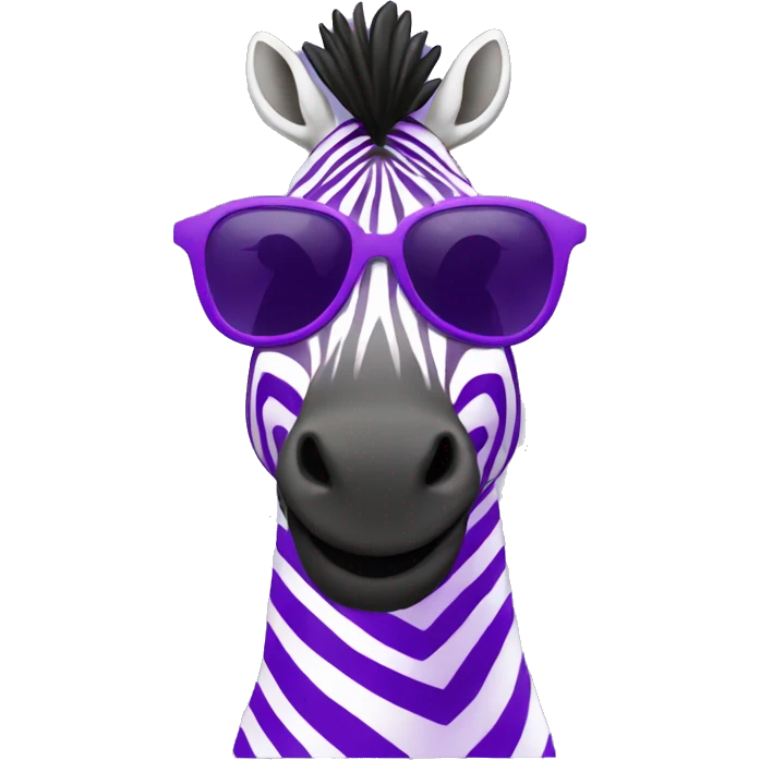 Purple zebra with sunglasses emoji