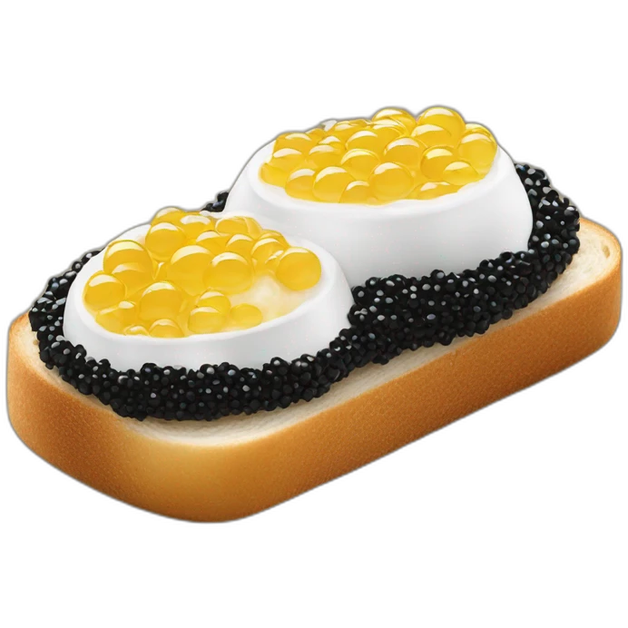 caviar-with-sour-cream-onion-on-bread emoji