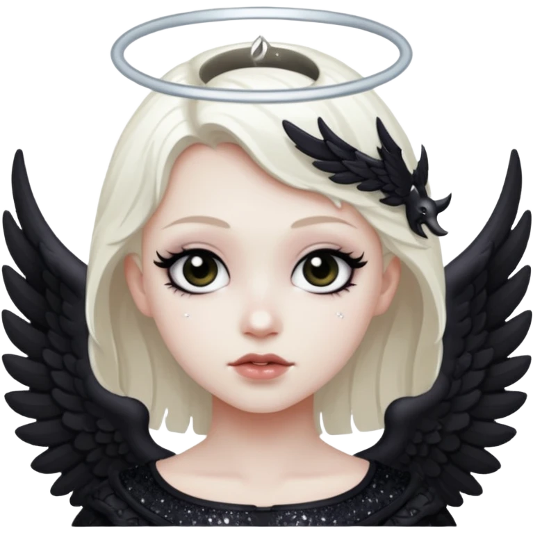 Glitter White Dark Angel emoji