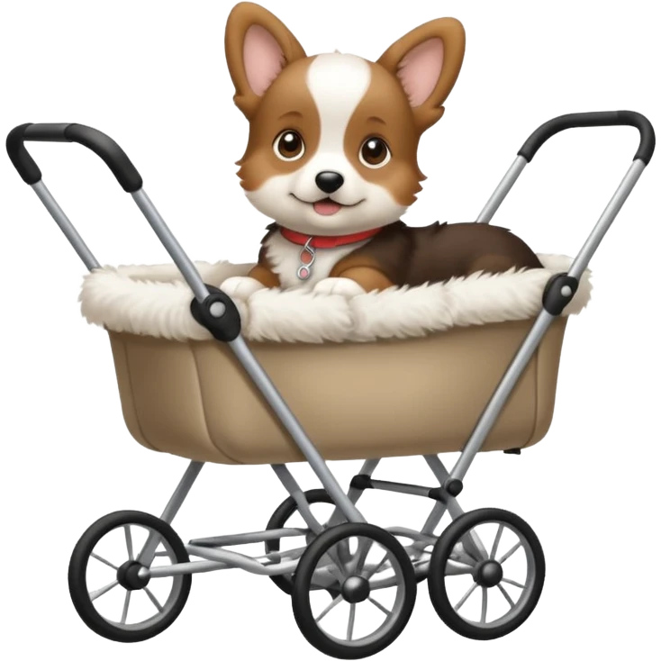 Stroller in puppy emoji
