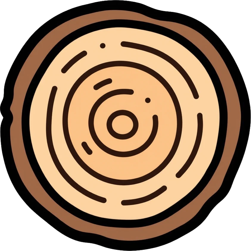natural and renewable material: wood log with tree rings emoji