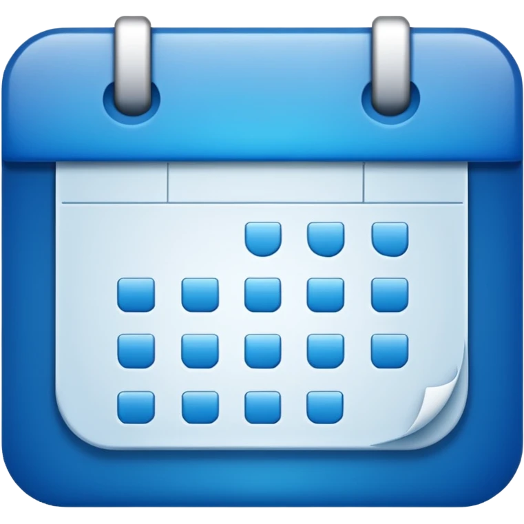 calendar icon, Apple emoji style, only graphic elements, no letters or numbers emoji