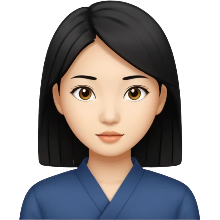 Asian women that is 27. Medium black straight hair  emoji