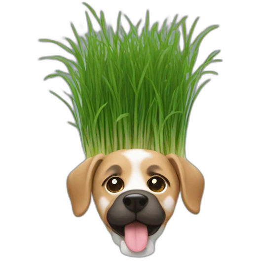 dog grass hanging from mouth emoji