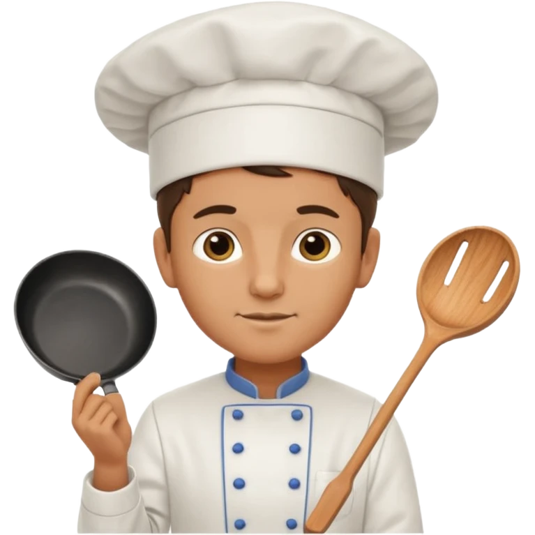a chef is holding a pan emoji