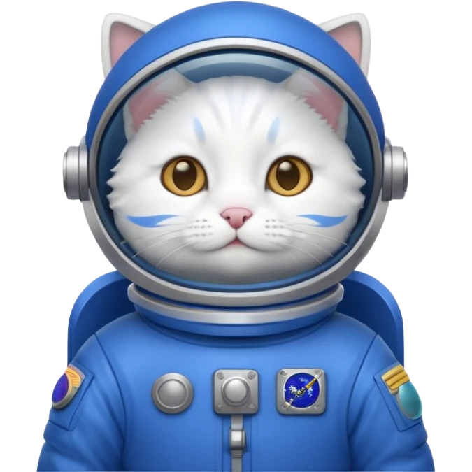 white cat blue Astronaut emoji