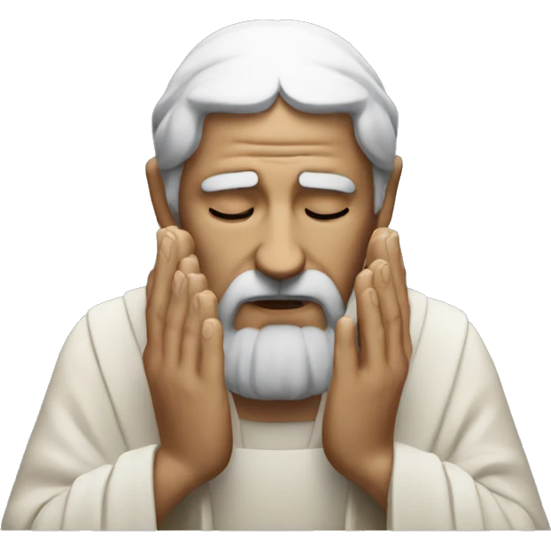 Stoic face with and hands in praying  emoji