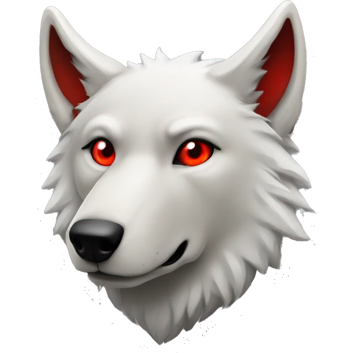 Cool wolf with red eyes and buff emoji