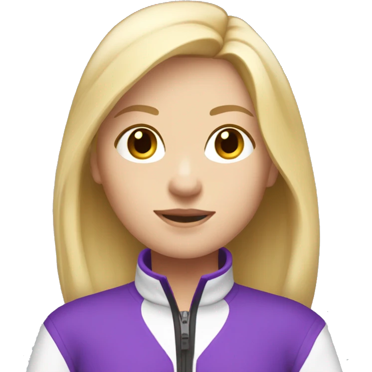 Go-kart girl with purple suit white skin and blonde hair emoji
