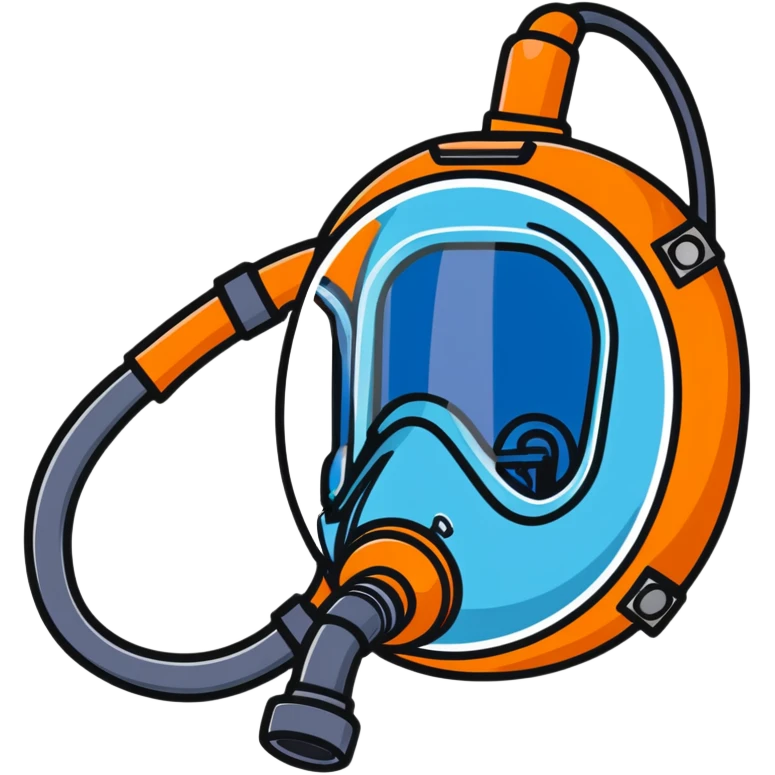 Close-up of blue mouth-only breathing apparatus with tube for VO2 max testing, with nose clip emoji