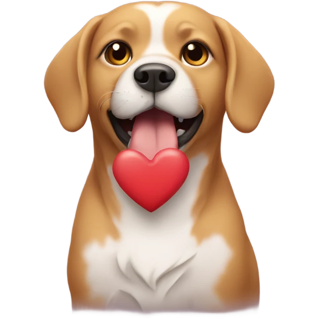 Dog with a heart around it emoji