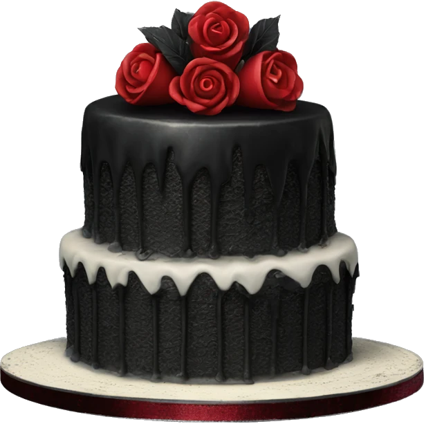Gothic Black and red vintage cake emoji