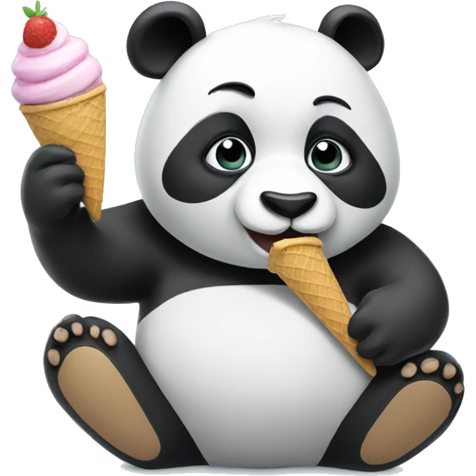 Panda eating ice cream emoji