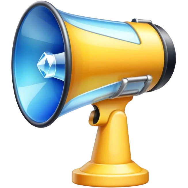 Emoji of a megaphone having crystal effect emoji