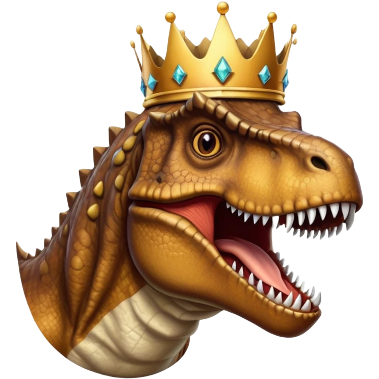 Tyrannosaurus rex wearing a crown￼ emoji