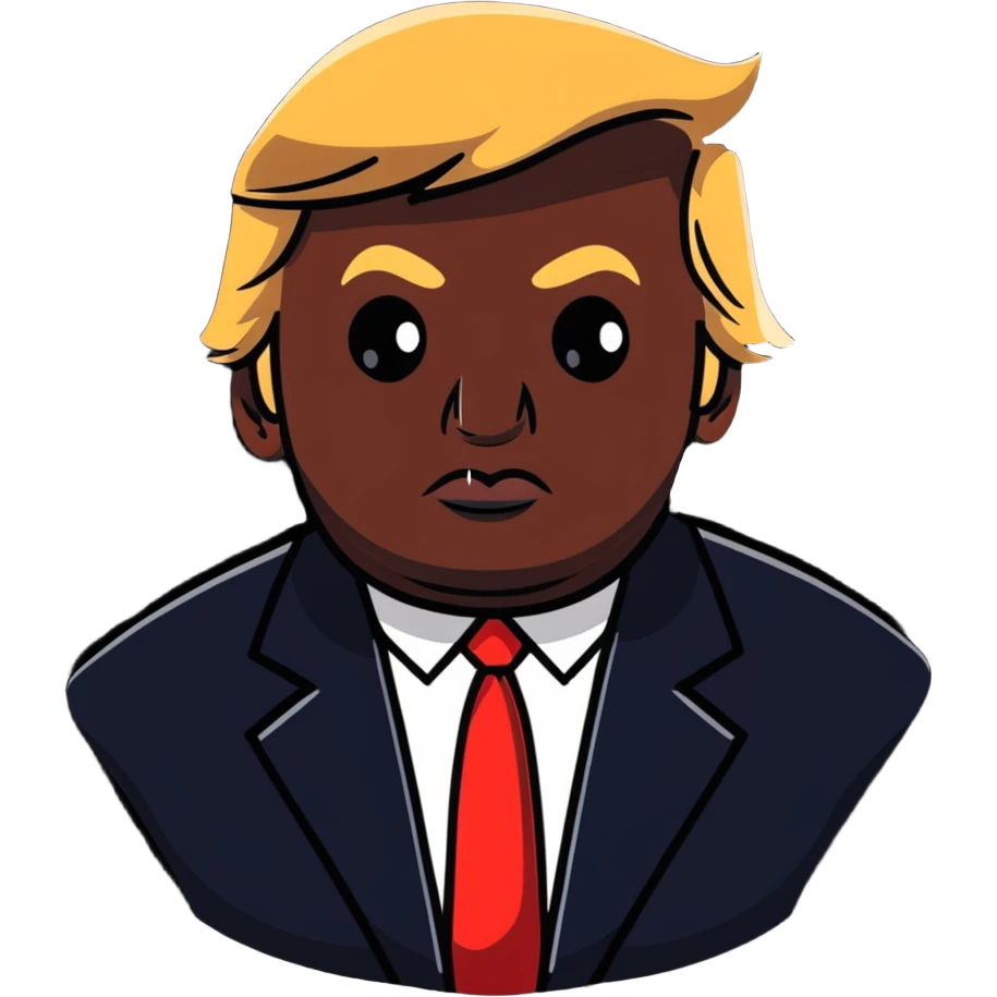 Donald Trump with black skin emoji