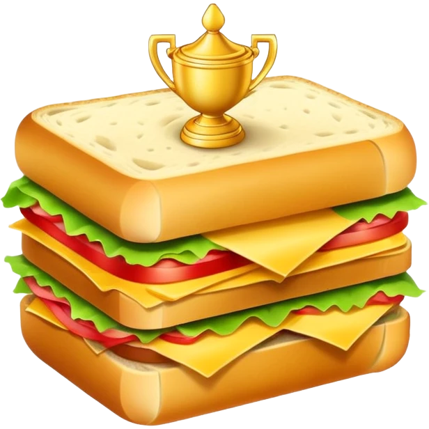 trophy made like a sandwich emoji