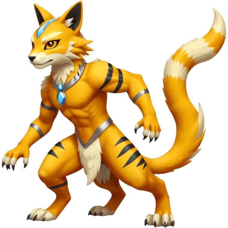 Matias-Koraidon-Renamon-Zeraora-Bastet-Fakémon-fusion-creature, full body emoji