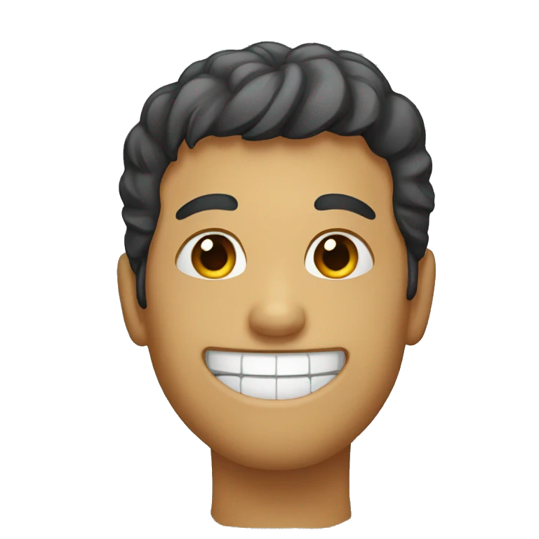 Smiling with a hand on his face emoji