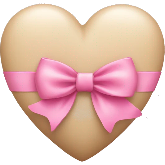 Beige heart with pink bow emoji