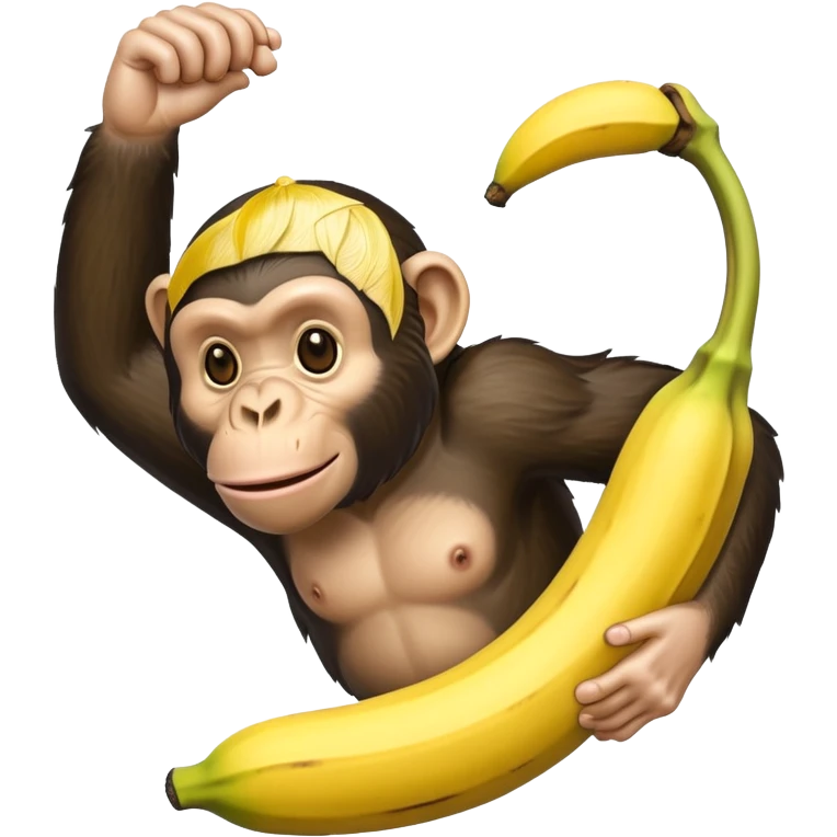 Banana with a head of chimpanzee emoji