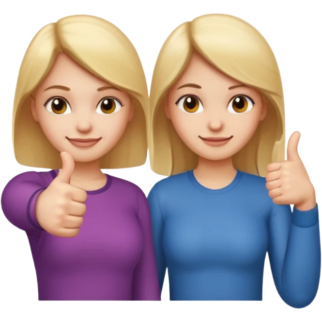 

a girl with a thumb ups and one with thumbs down 


 emoji