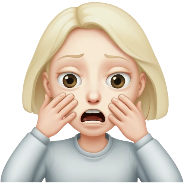 Person choking themselves and spazzing out emoji