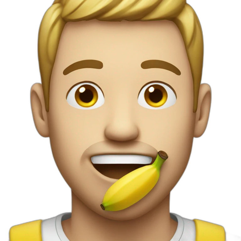 guy eat banana emoji